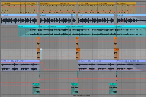 guitar loops used in an ableton hip hop session