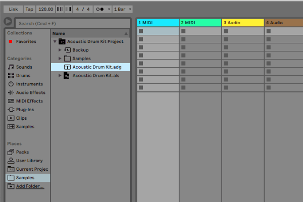 A preset located in an Ableton Live Pack folder