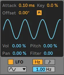 LFO section in Ableton Simpler