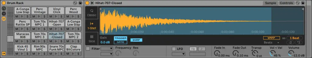One-Shot Mode in Ableton Simpler