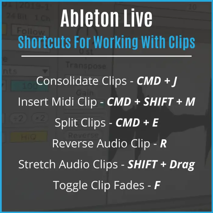 ableton live keyboard shortcut loop section