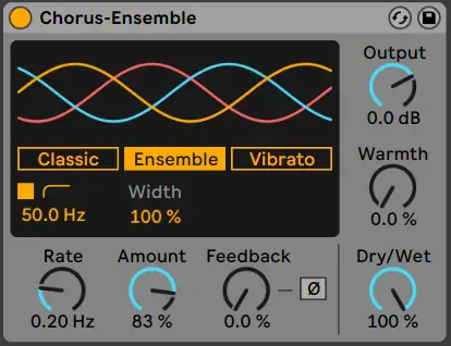 Chorus now has 2 new modes, vibrato and ensemble.