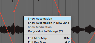 How to show automation in Ableton
