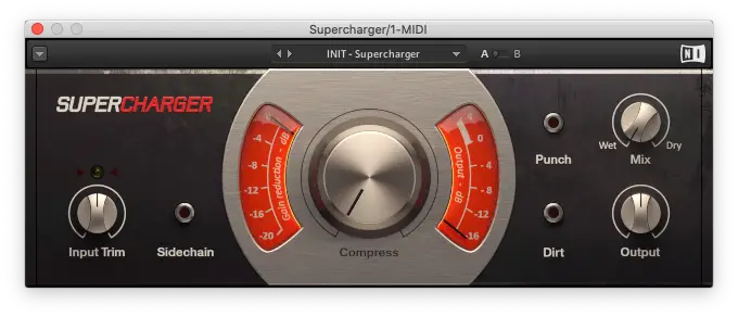 Native Instruments Supercharger compressor is a free plugin