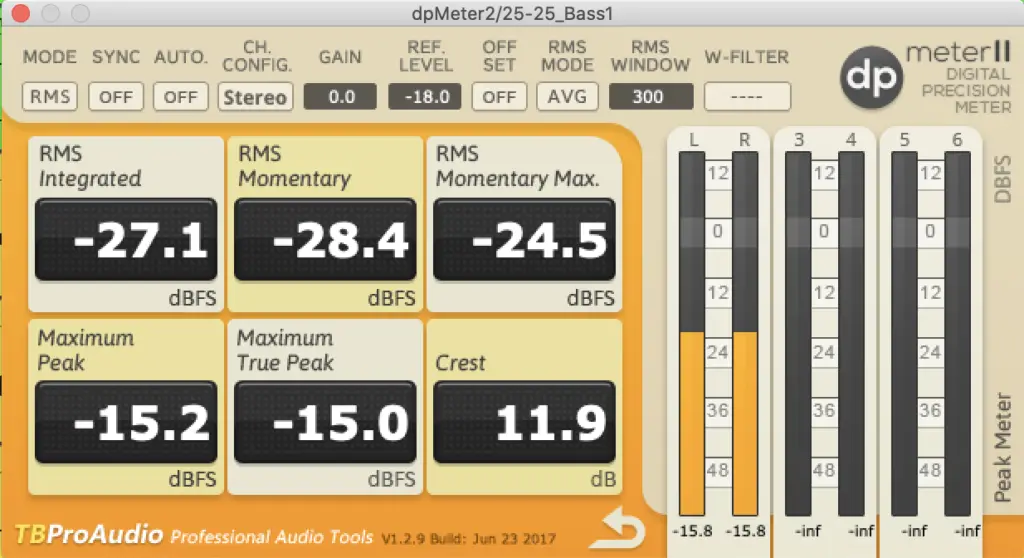 TBProAudio dpMeter for setting dBFS gain staging