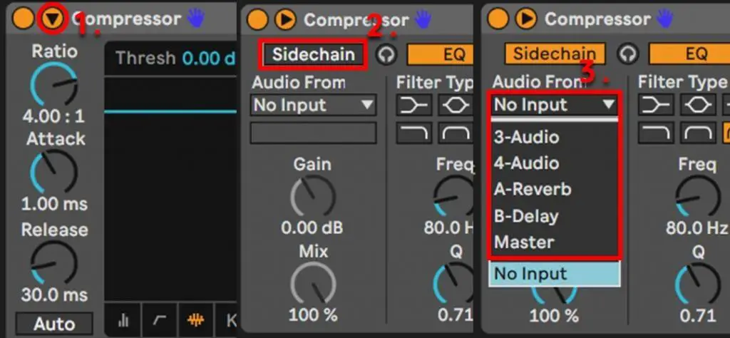Setting up the routing for sidechain compression, the most popular compression technique