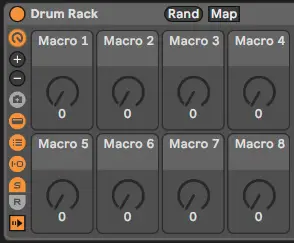 Macro panels in Ableton's Drum Rack