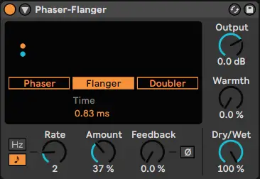 Ableton Phaser-Flanger in flanger mode