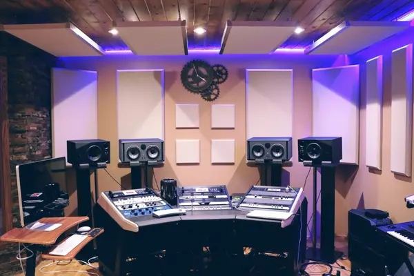 A music studio with proper monitor set up